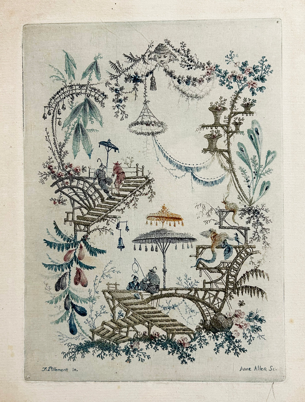 Arabesque avec un double parasol.  Vers 1795.
