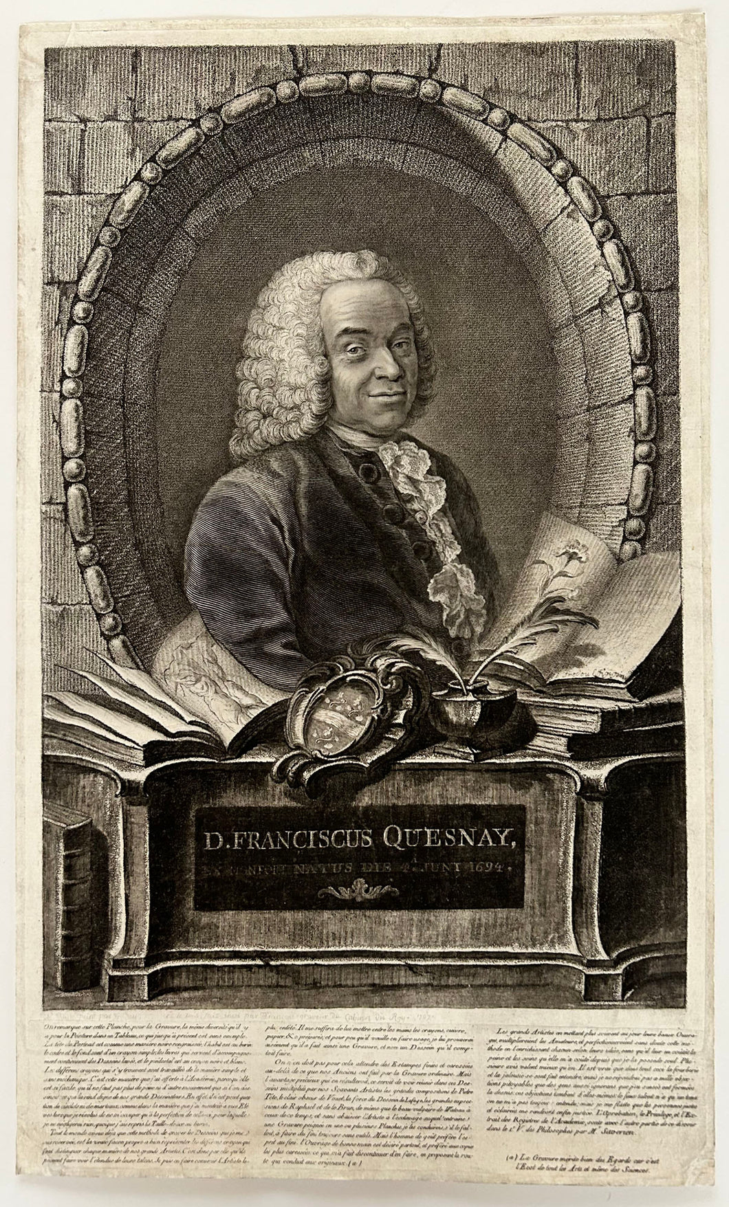 Portrait de François Quesnay (Médecin et économiste français, penseur du roi Louis XV) 1767.