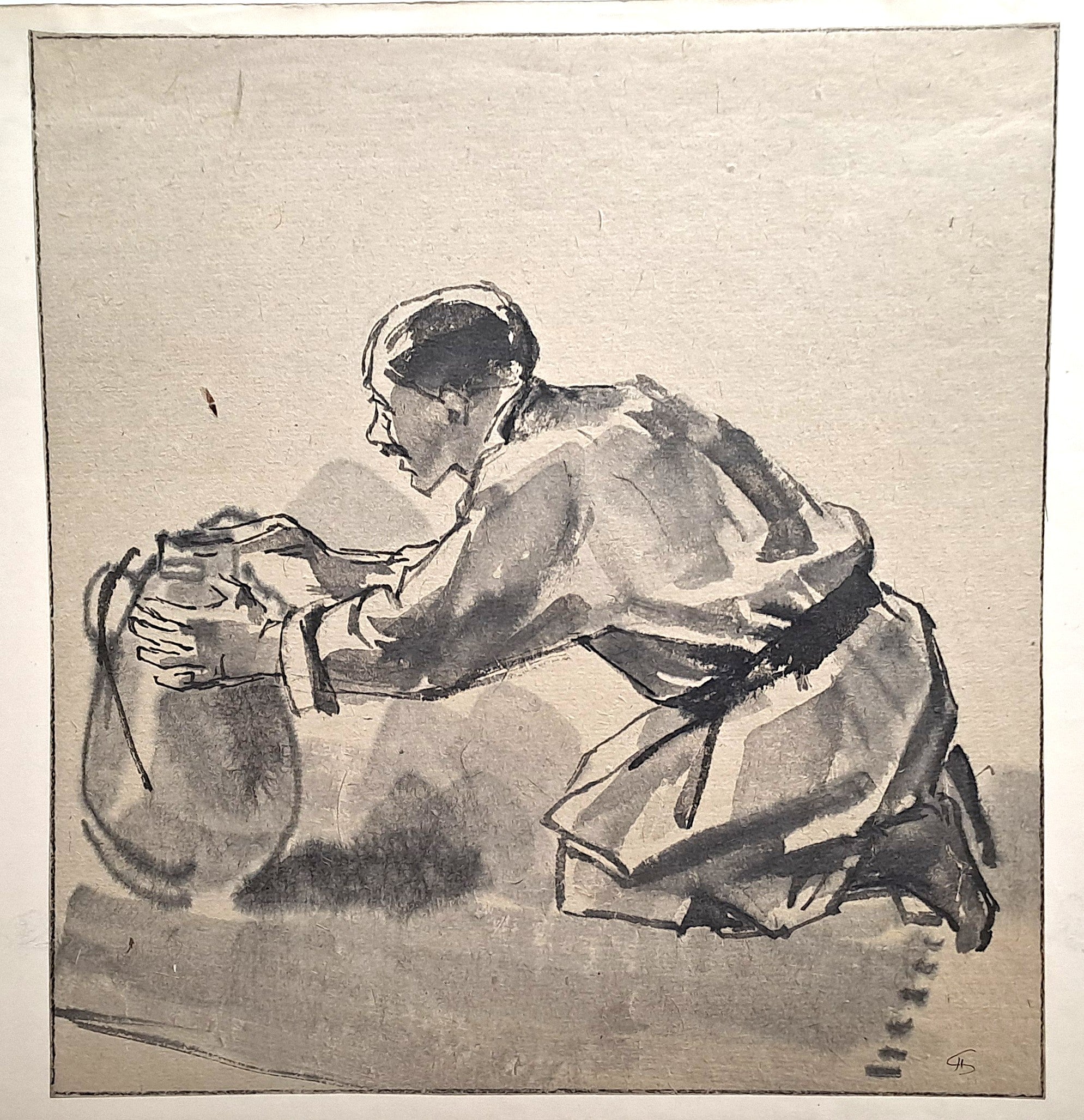 Jules CHADEL [Céramiste]. Dessin original. 