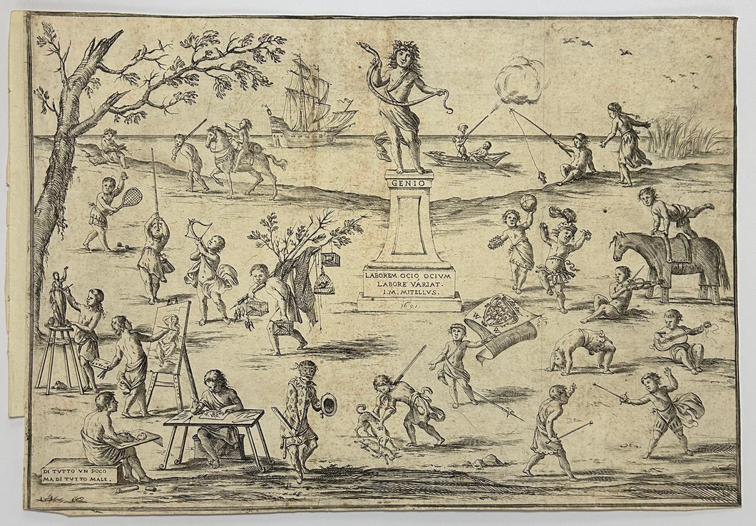 Genio. Laborem ocio, ocium labore variat. (Le Génie).  1691.