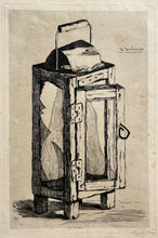 Charger l&#39;image dans la galerie, Henri Charles GUERARD - Lanterne à Arsène Alexandre. c.1875. Eau-forte originale. 
