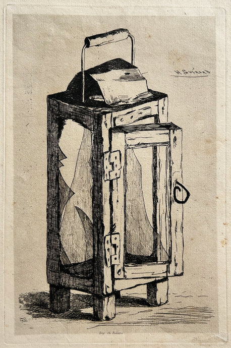 Henri Charles GUERARD - Lanterne à Arsène Alexandre. c.1875. Eau-forte originale. 