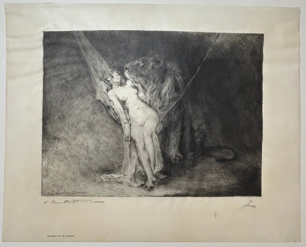 La Force et la Grâce, Femme au lion dans un hamac.  1900.