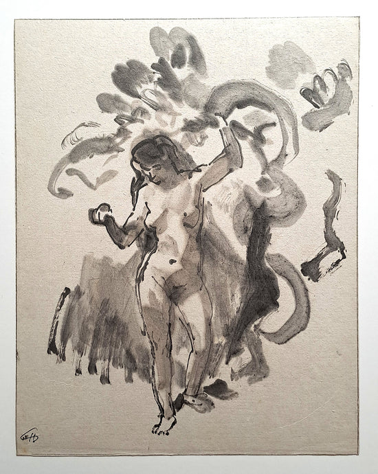 Jules CHADEL [Nu féminin, danseuse]. Dessin original. 