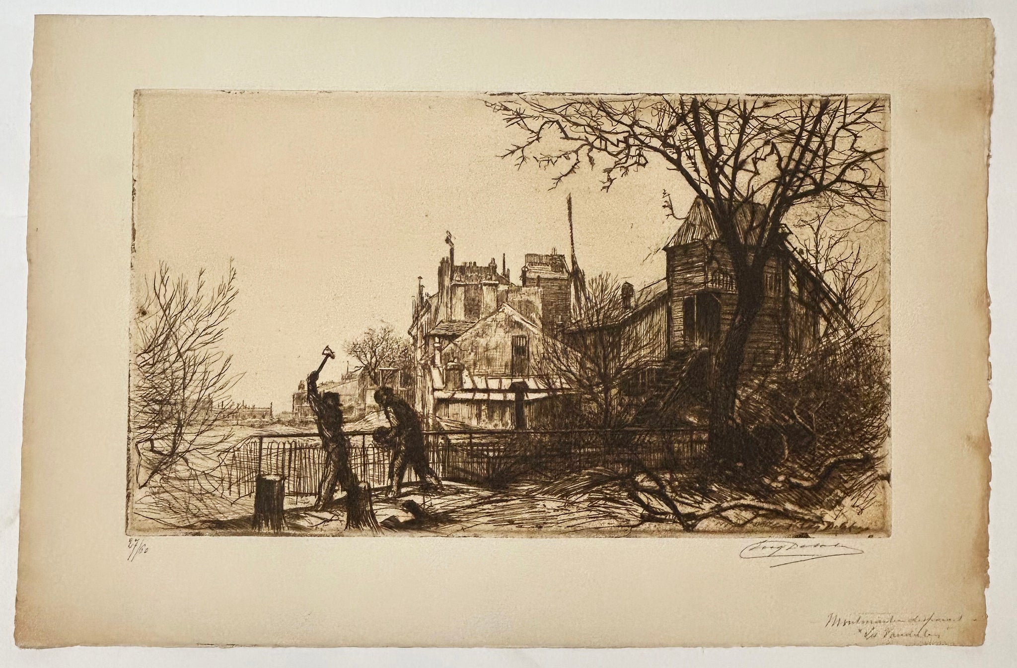 Montmartre disparaît. Les Vandales. [Montmartre, Le Moulin de la Galette].  1913.