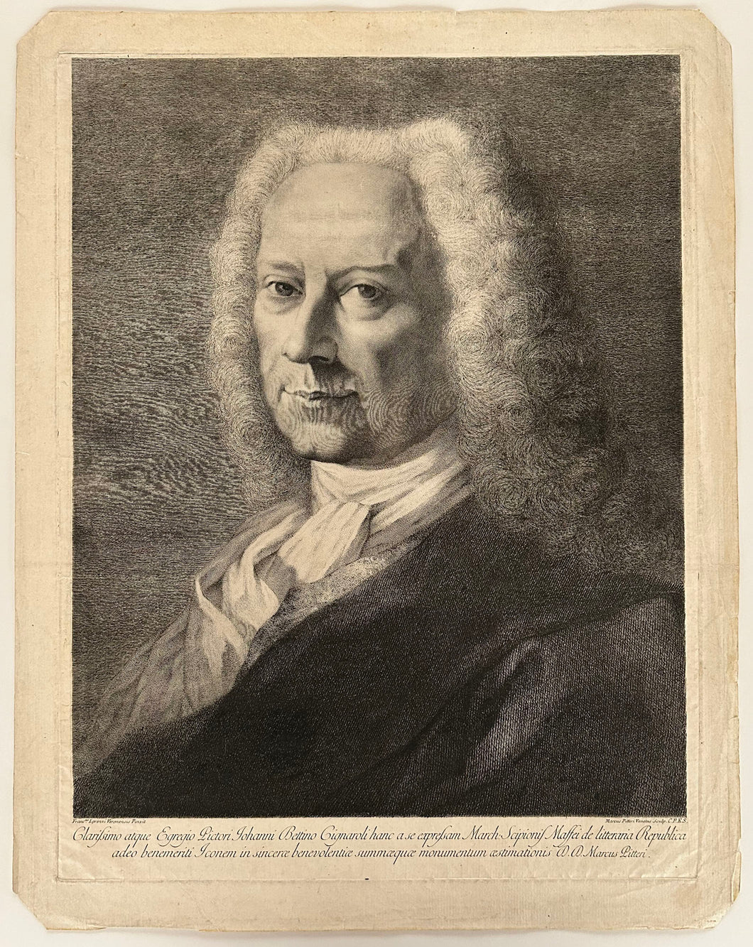 Portrait du Marquis Scipione Maffei (1675 † 1755), écrivain et critique d'art italien, auteur de nombreux articles et pièces de théâtre.