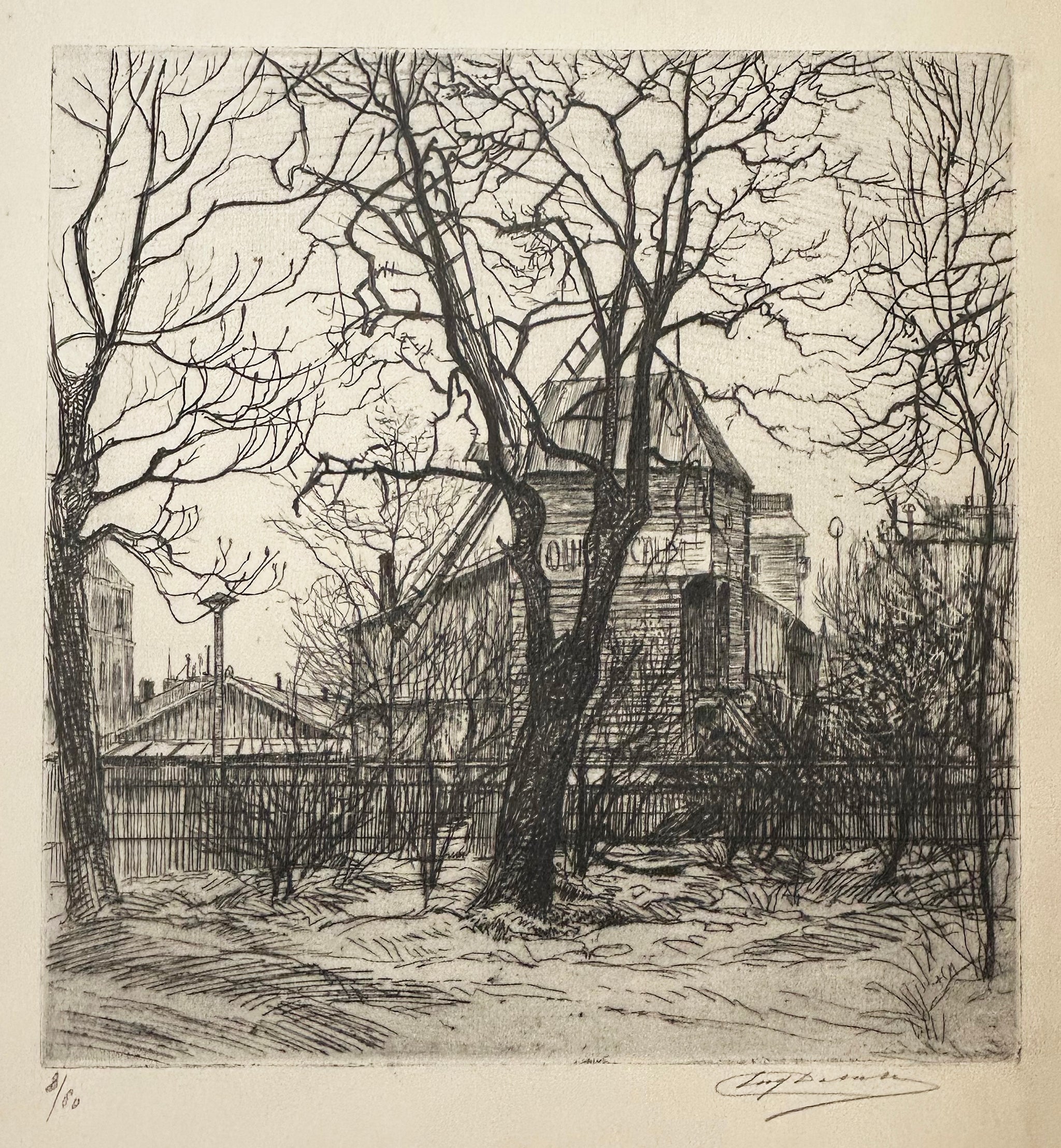 Montmartre disparaît. Dernier jour d'un condamné. [Montmartre, Le Moulin de la Galette].  1913.