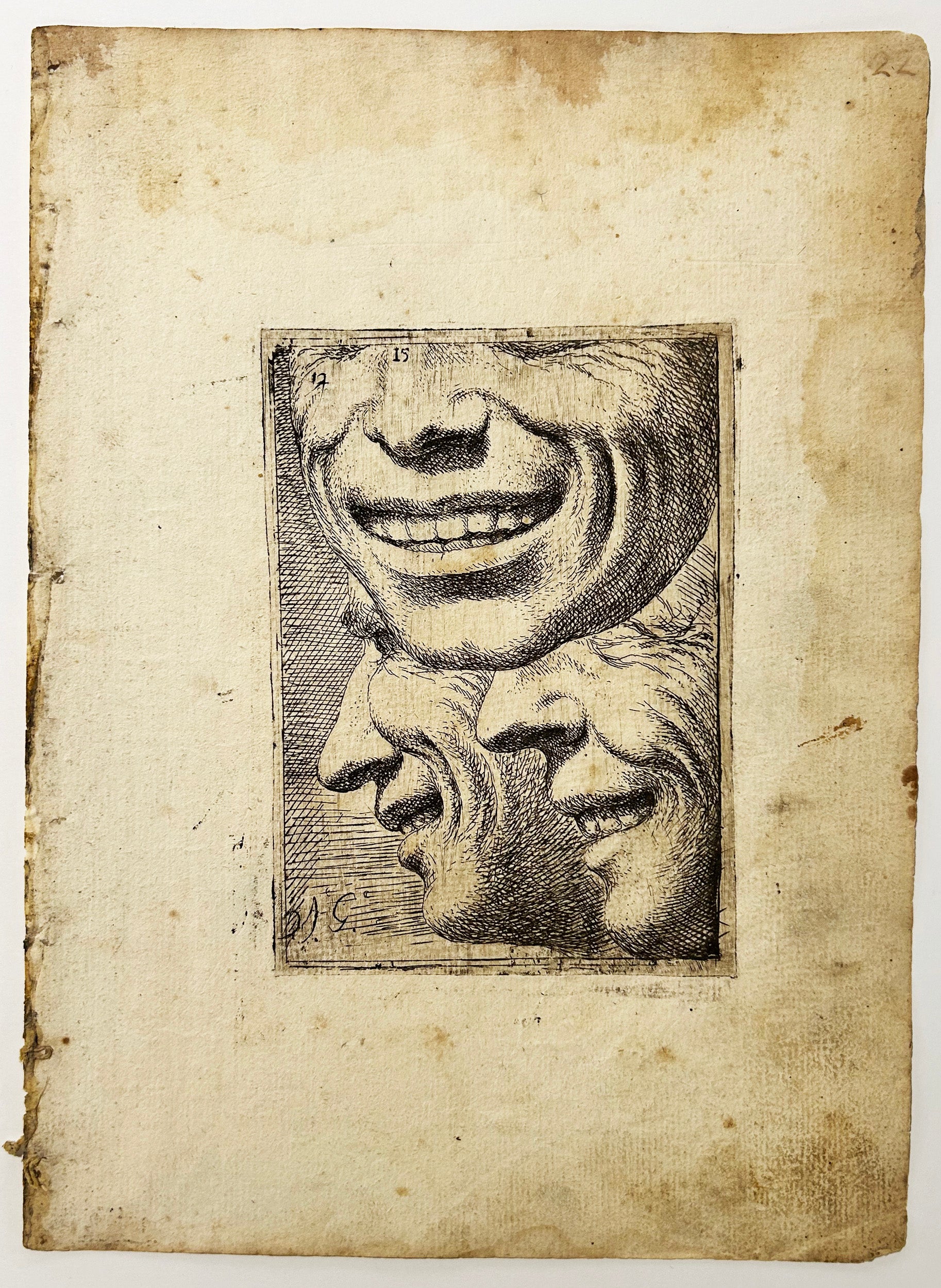 Visage. Trois études de profil (Cara. Tres estudios de perfiles). 1693.