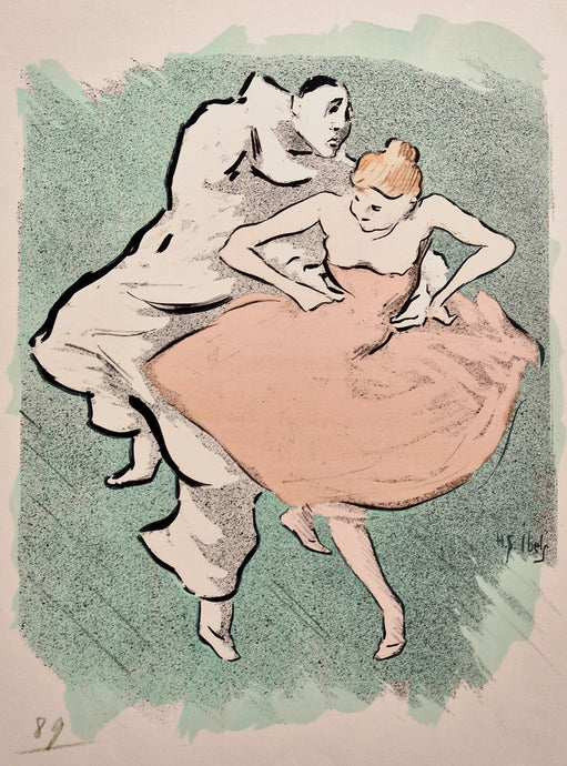 IBELS - La Rose et Pierrot (Mevisto). c.1895. Lithographie en couleurs. 