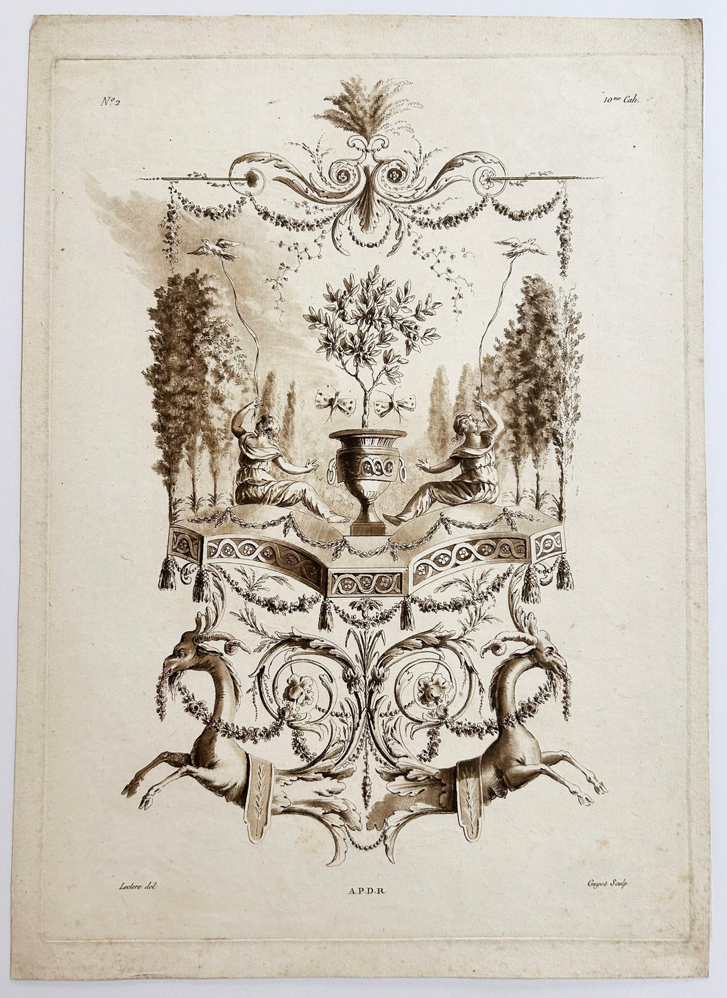 Xe Cahier D'arabesques et de Décorations (Pl. 2).  1788.