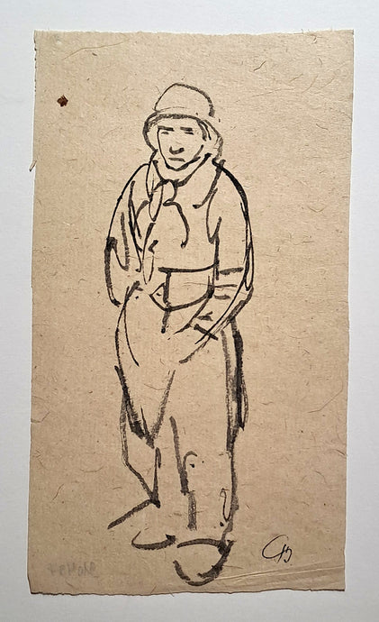 Jules CHADEL [Personnage au chapeau]. Dessin original. 