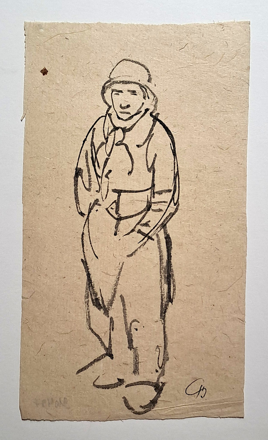Jules CHADEL [Personnage au chapeau]. Dessin original. 