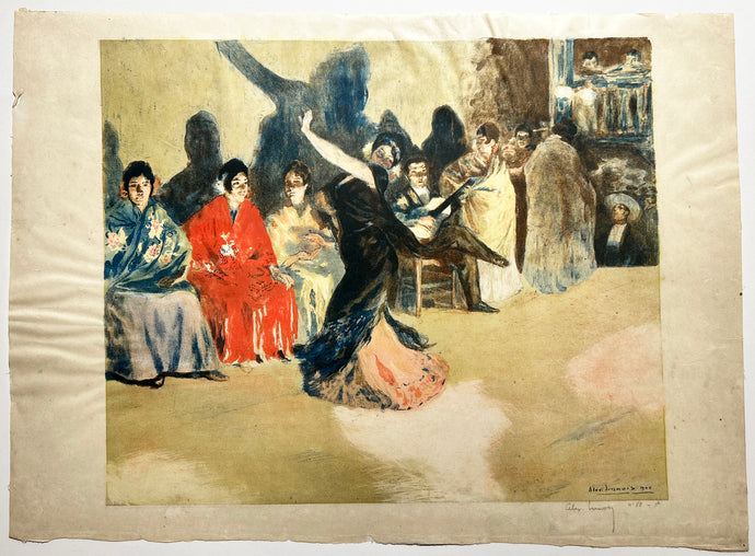 Alexandre LUNOIS- Les Panaderos. 1905. Lithographie originale en couleurs, signée. 