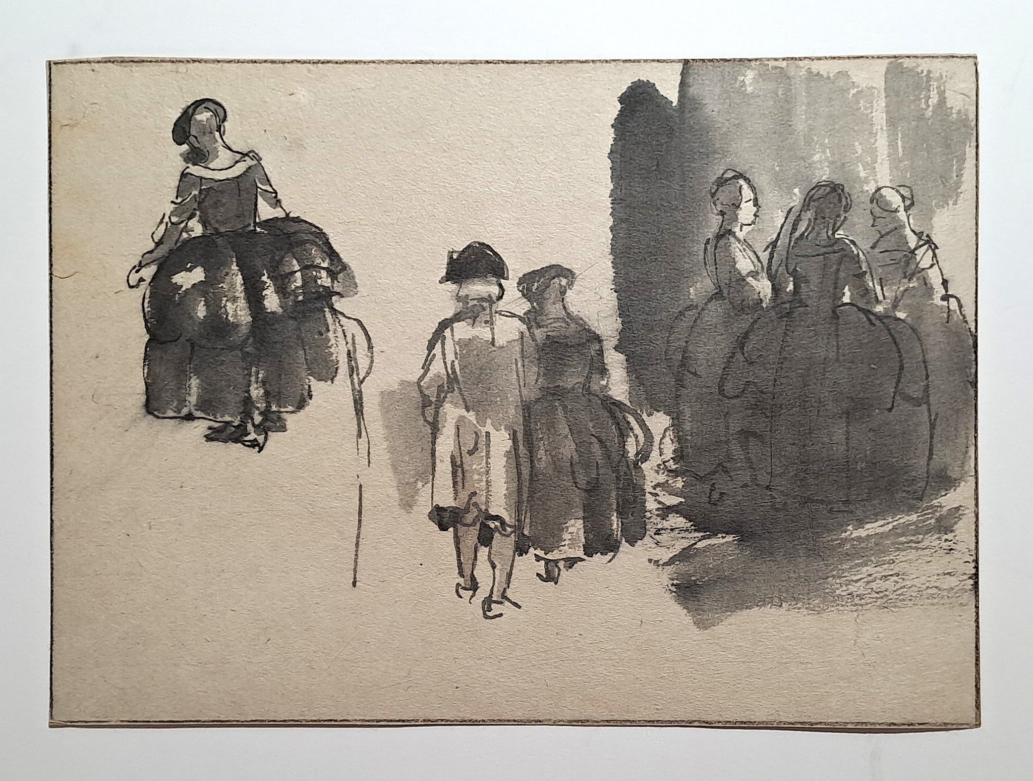 Jules CHADEL [Etudes de bal masqué]. Dessin original. 