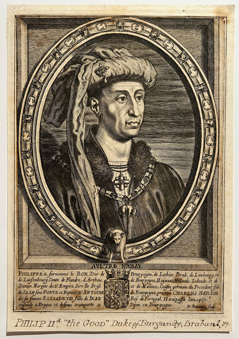 Friedrich BOUTTATS - Portrait de Philippe Le Bon, Duc de Bourgogne (1396†1467).  Gravure.