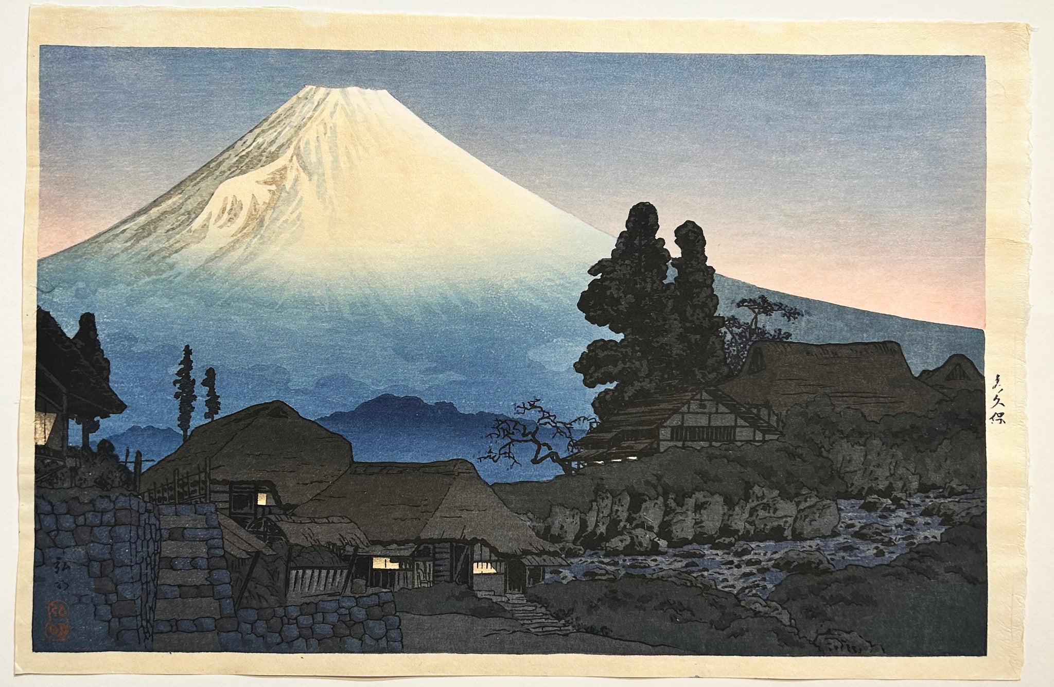 Soir au Mont Fuji à Mizukubo.  1936.