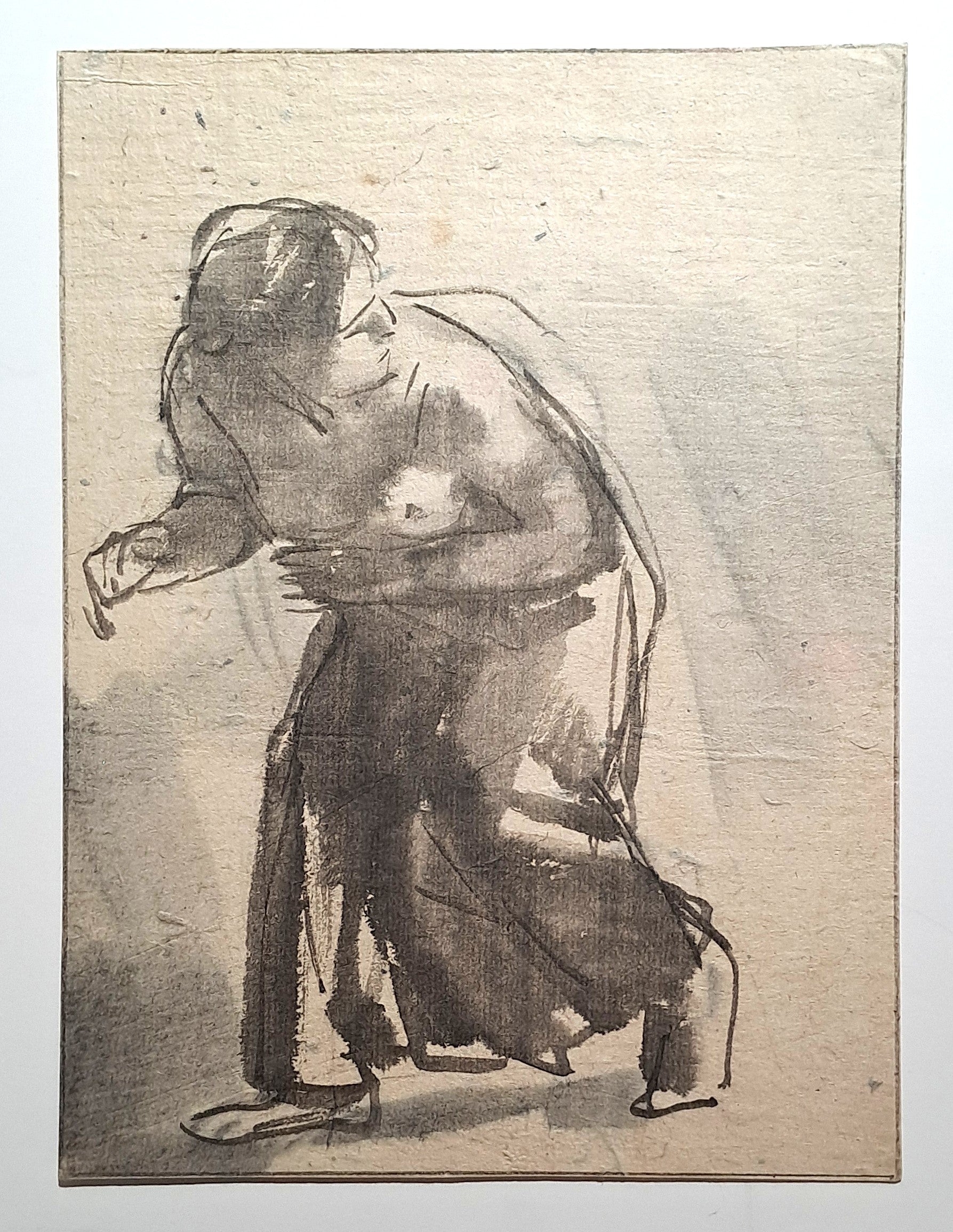 Jules CHADEL [Femme au dos incurvé]. Dessin original. 