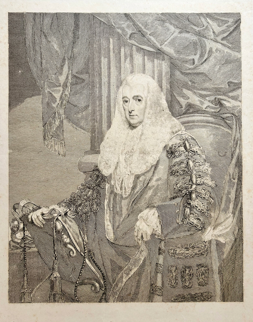 Francesco BARTOLOZZI - Portrait de Alexander Wedderburn, 1er comte de Rosslyn (Lord Loughborough), avocat et homme politique écossais (1733†1805).  1800. Eau-forte. 