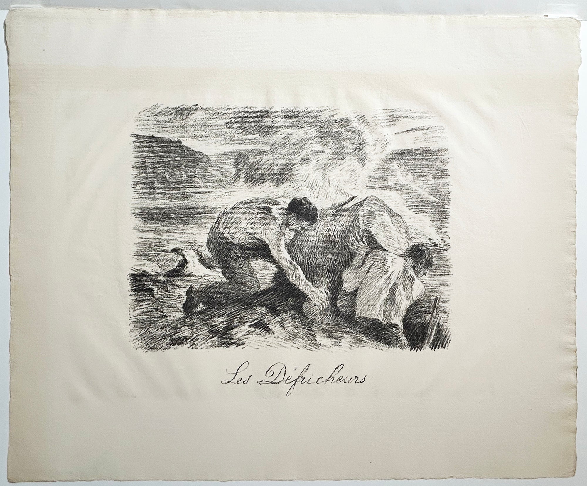AGARD Charles-Jean - Les défricheurs. Lithographie originale. 