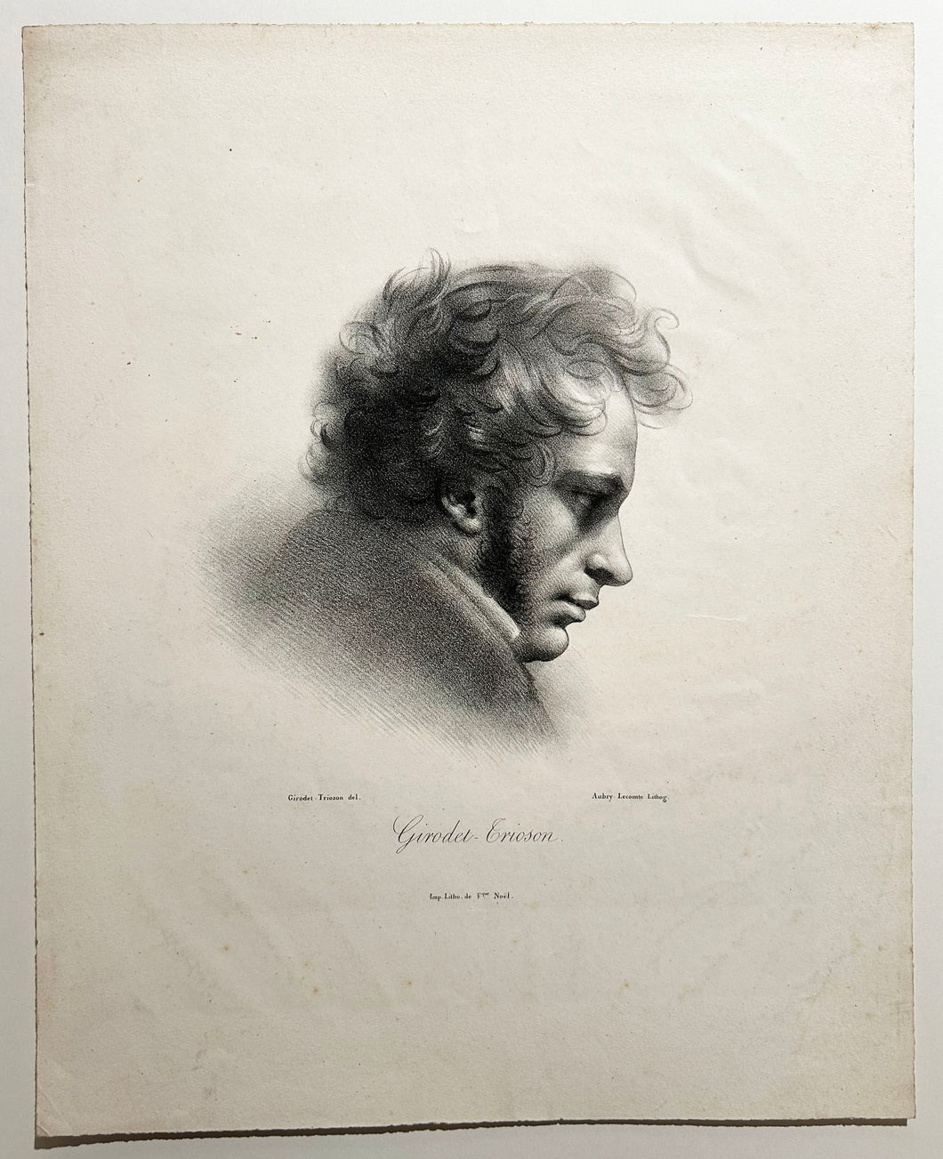 AUBRY-LECOMTE - Portrait de Girodet-Trioson.  1824. Lithographie. 