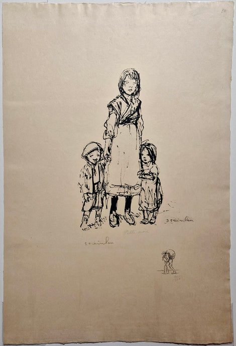 STEINLEN - Petite mère. 1915. Lithographie originale signée. 