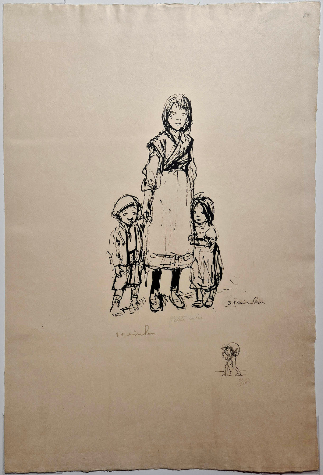 STEINLEN - Petite mère. 1915. Lithographie originale signée. 
