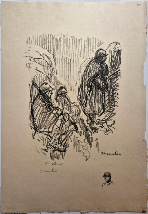 STEINLEN - Au créneau. 1915. Lithographie originale signée. 