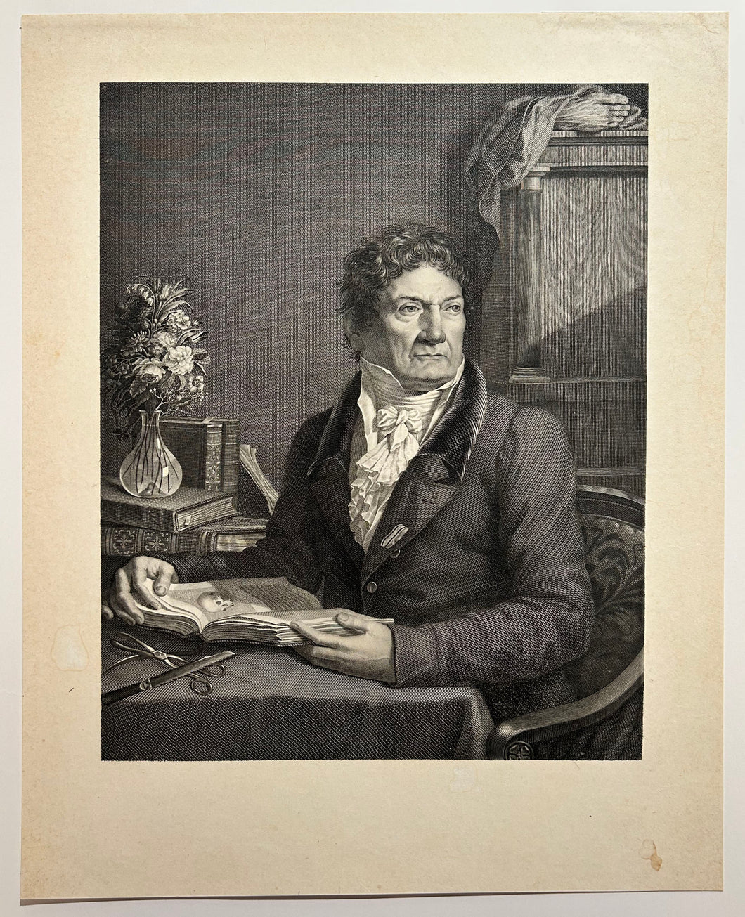 Jacopo BERNARDI - Portrait de Giovanni Battista Palletta (1748 † 1832), médecin et chirurgien italien. Gravure.