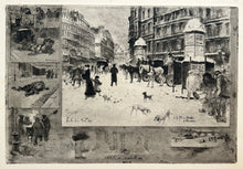 Charger l'image dans la galerie, Félix BUHOT - L'Hiver à Paris ou La Neige à Paris.  1879.  Gravure originale à l'eau-forte, roulette et aquatinte. 
