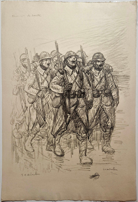 STEINLEN - Chanson de route. 1915. Lithographie originale signée.