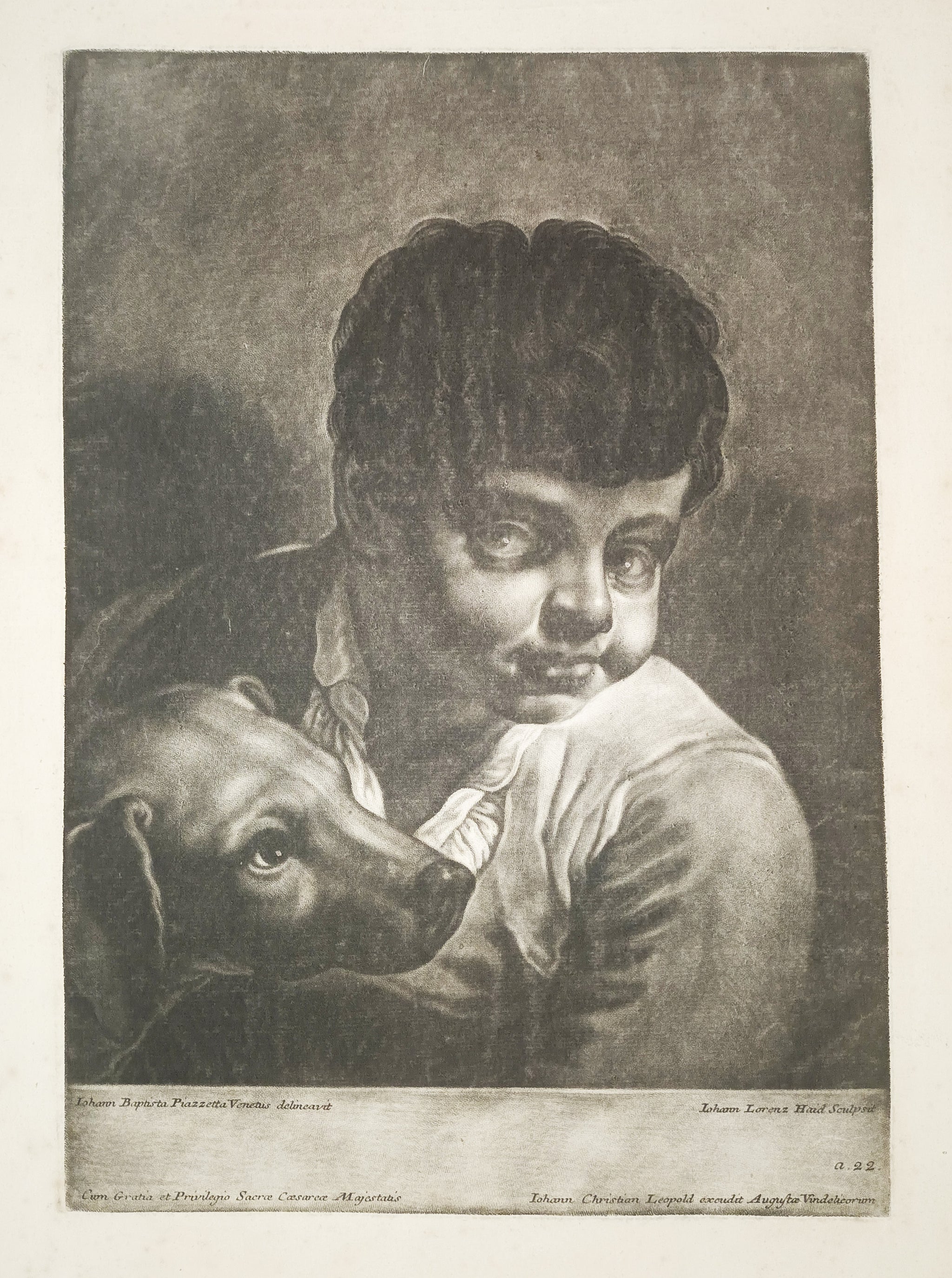 [Tête d'enfant avec un chien].  c.1750?.