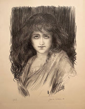 Charger l'image dans la galerie, Jean de CALDAIN - [Portrait de jeune fille]. Lithographie originale, signée. 
