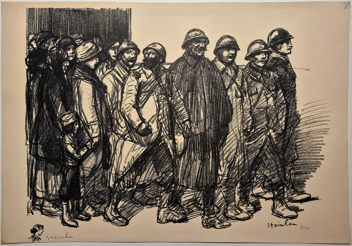 STEINLEN - A bientôt.. Pour de bon. 1915. Lithographie originale signée.