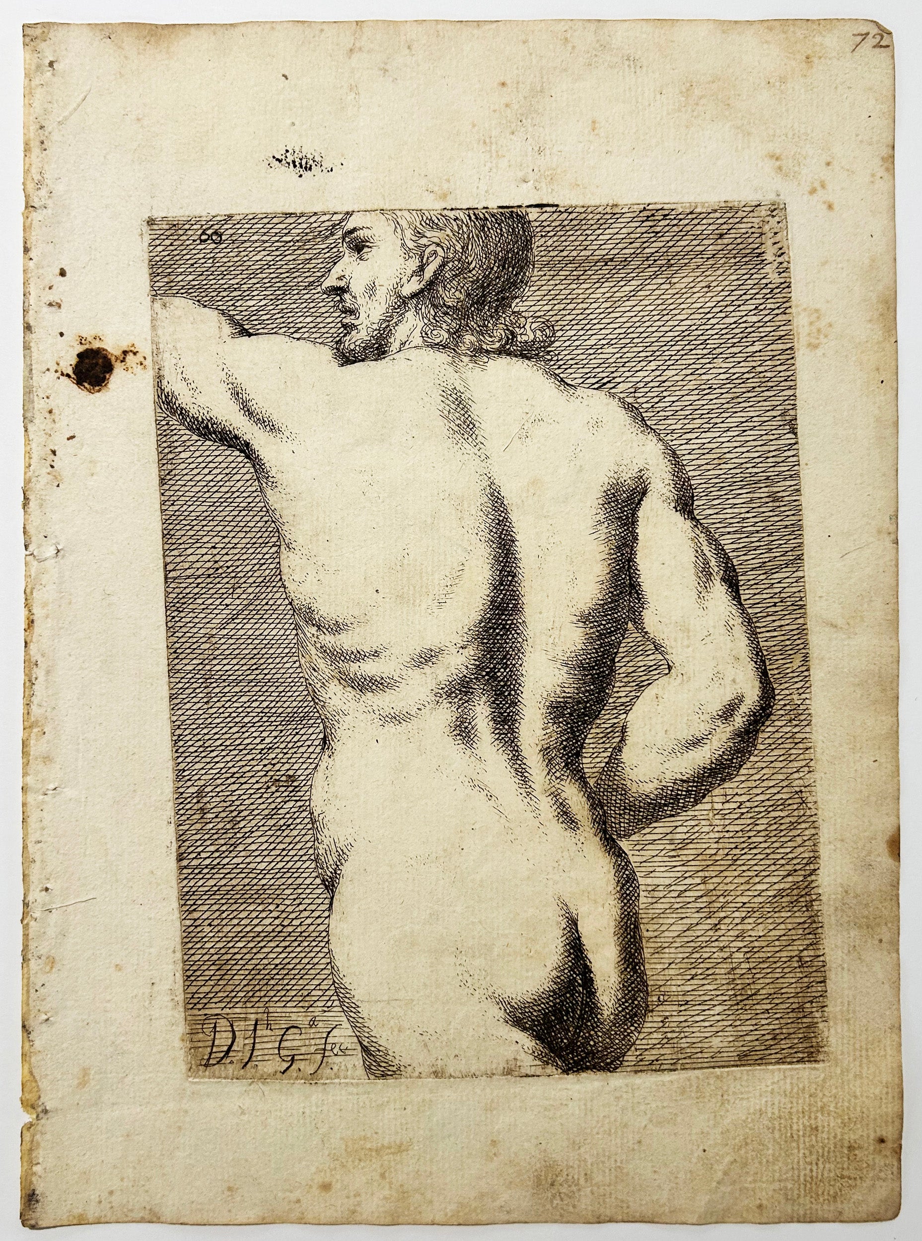 Torse d'homme debout, présenté de dos (Torso, de hombre en pie, vuelto de espaldas).  1693.