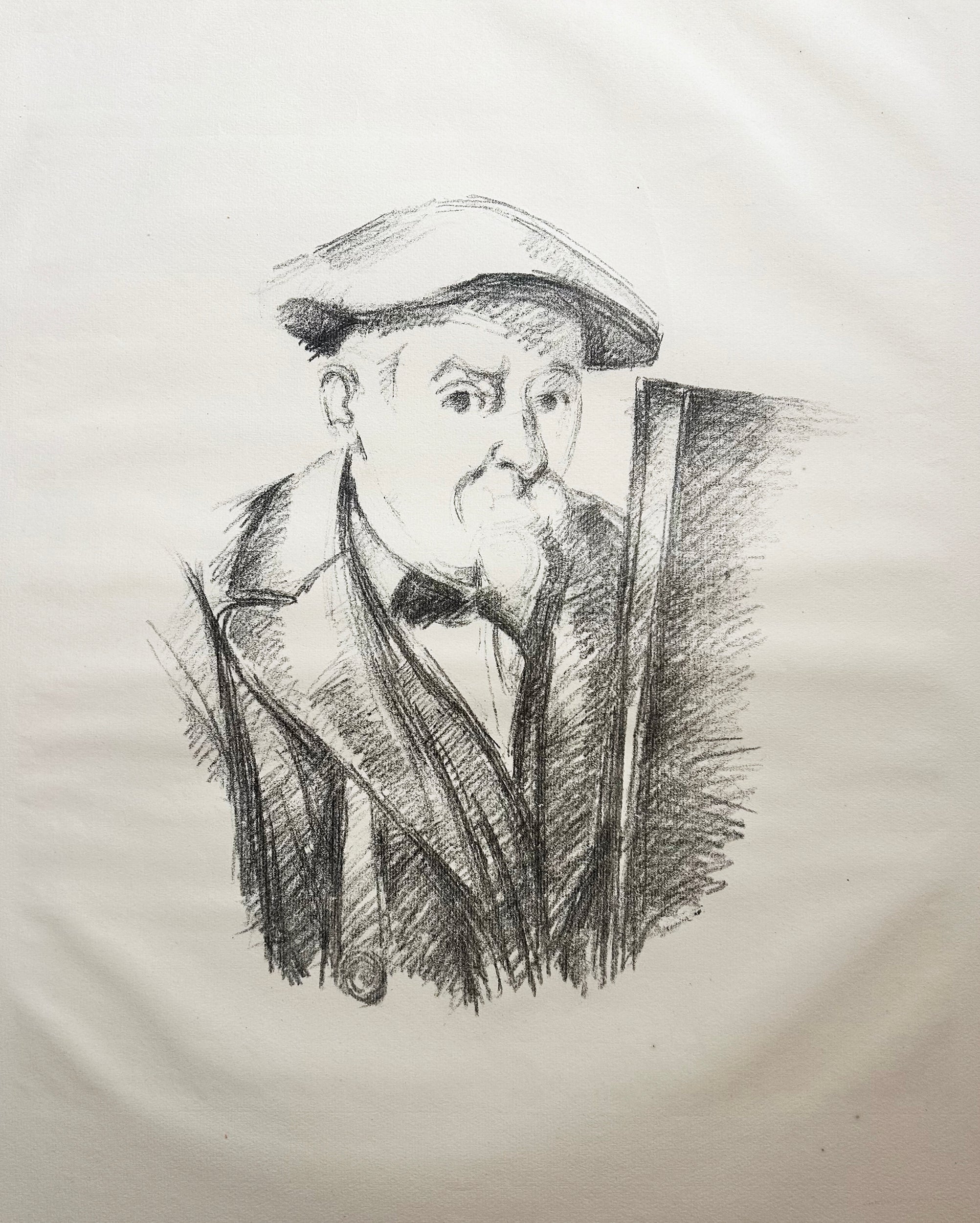 Paul CEZANNE - Portrait de Cézanne par lui-même. 1896-1897. Lithographie. 