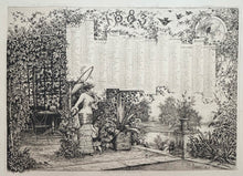 Charger l&#39;image dans la galerie, Calendrier pour 1883 (Femme et enfant se promenant dans un jardin).
