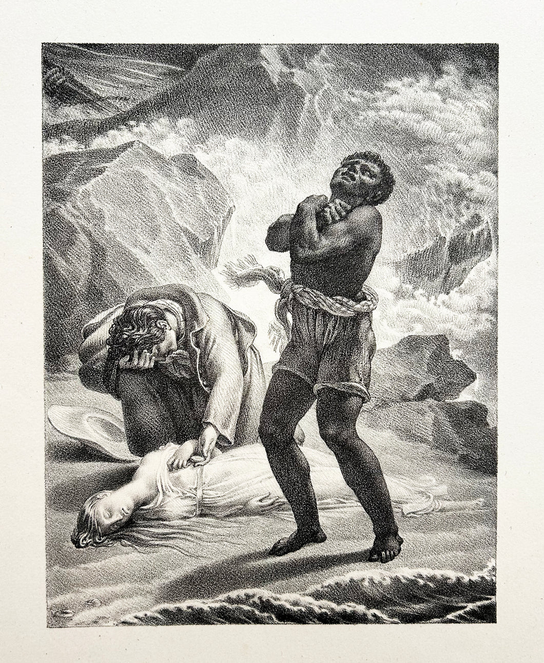 La mort de Virginie.  19ème. Lithographie par un anonyme du 19ème. 