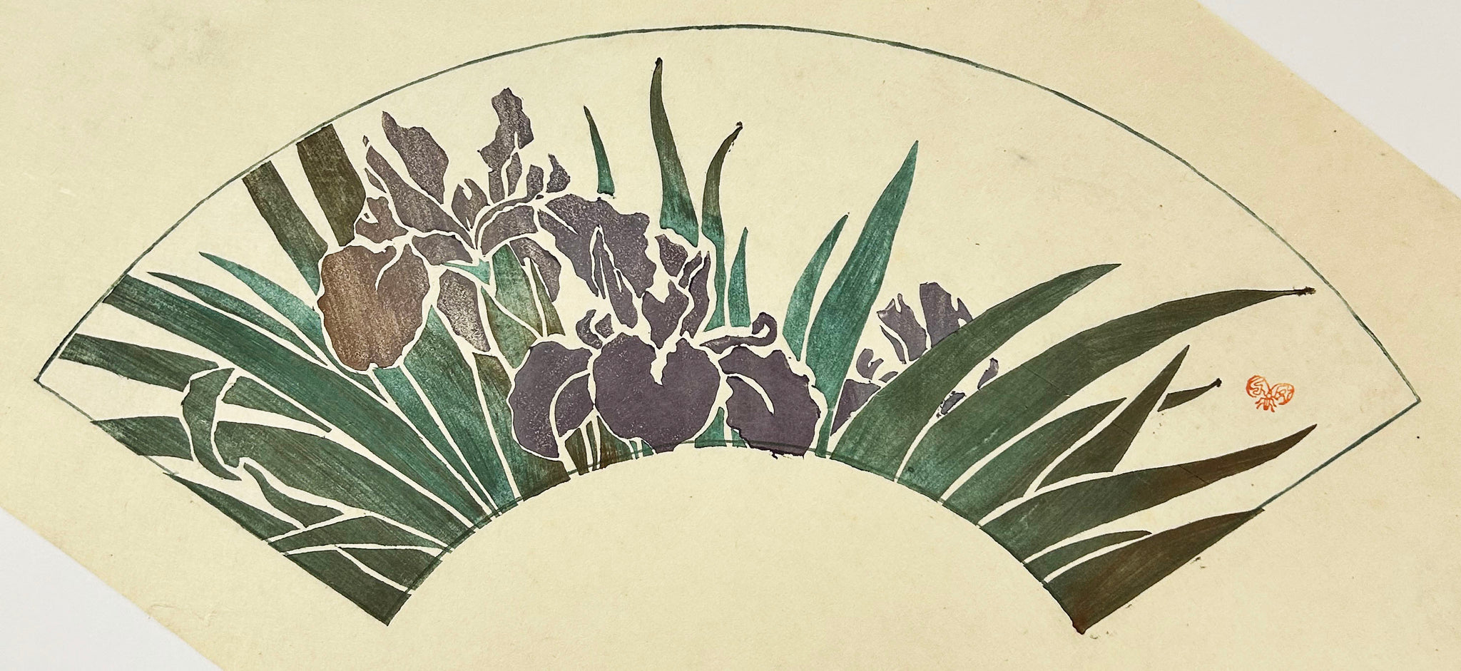 [Projet d'éventail - Iris]. Vers 1893.