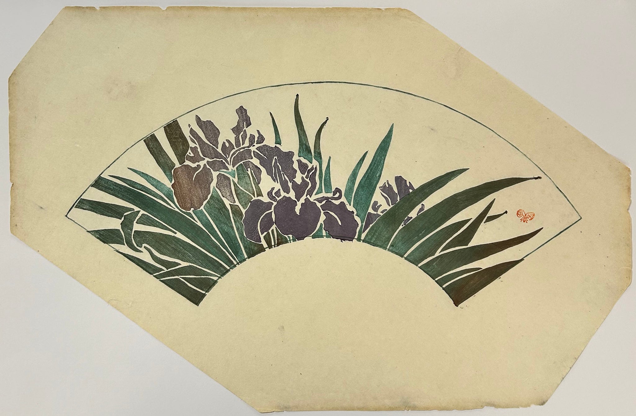 [Projet d'éventail - Iris]. Vers 1893.