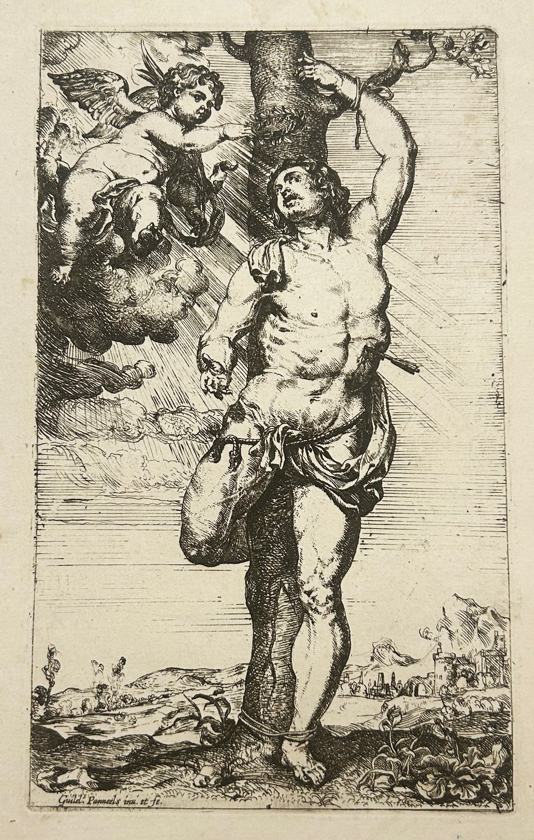 Le Martyre de Saint Sébastien, un Ange le couronnant.