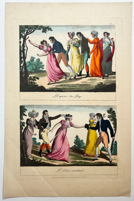 IMAGERIE PARISIENNE - La queue du Loup & Le Colin-maillard.  Entre 1789 et 1811. Edition de Jean. 