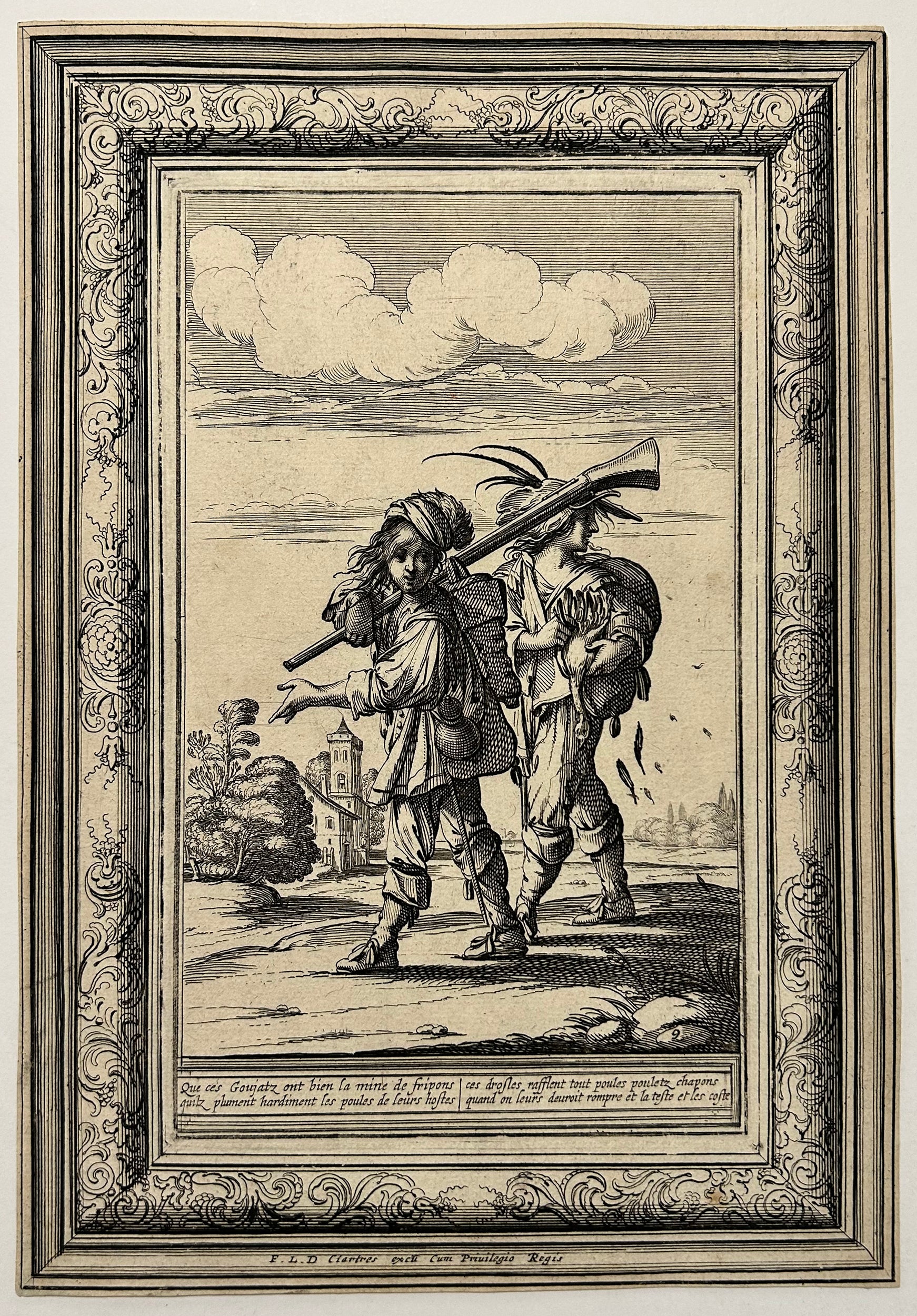 Abraham BOSSE - Deux Maraudeurs. 1632. Eau-forte originale. 