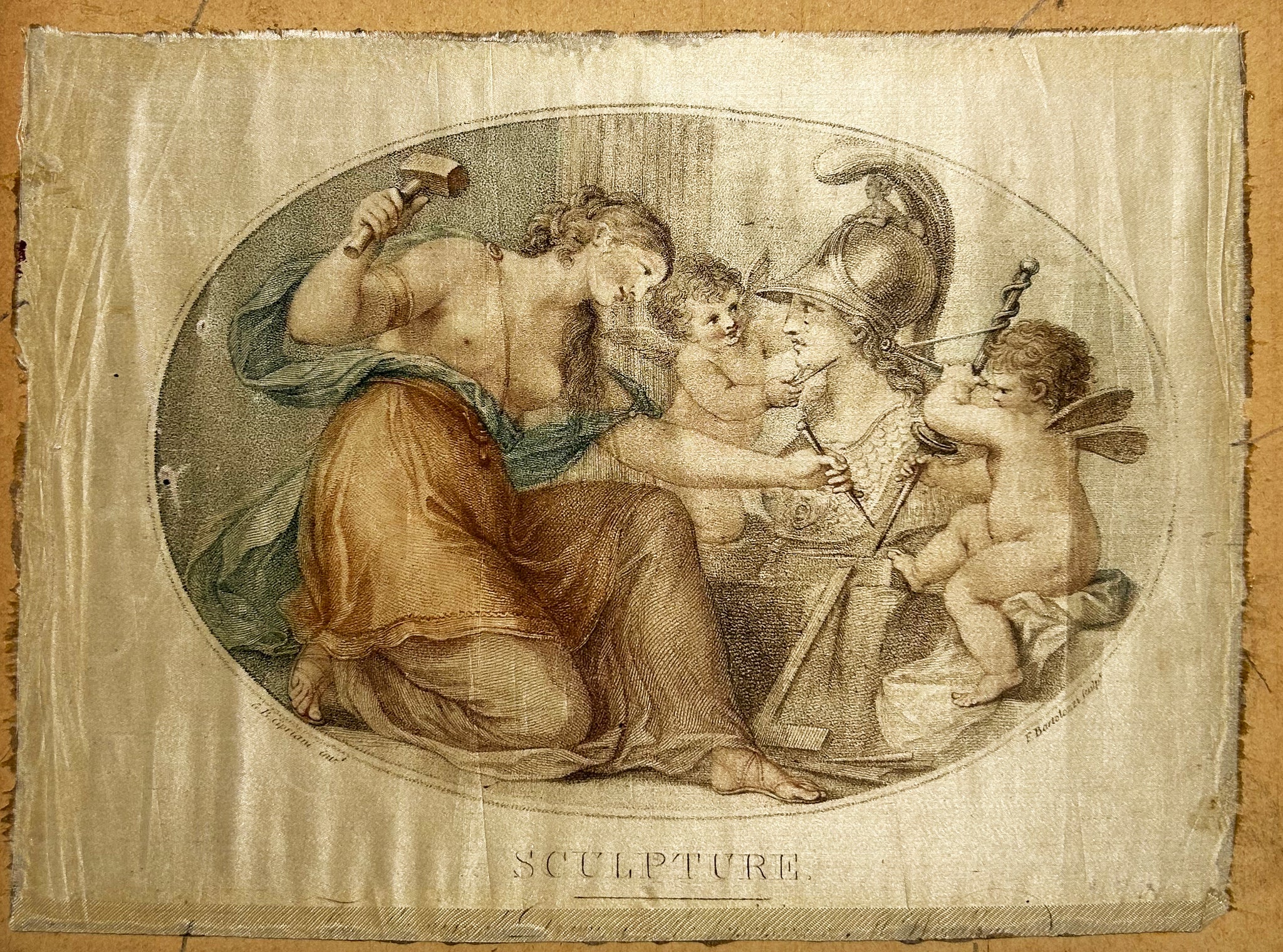 Francesco BARTOLOZZI - Sculpture.  1787.  Gravure à l'eau-forte et au pointillé d'après Giovanni Battista Cipriani 