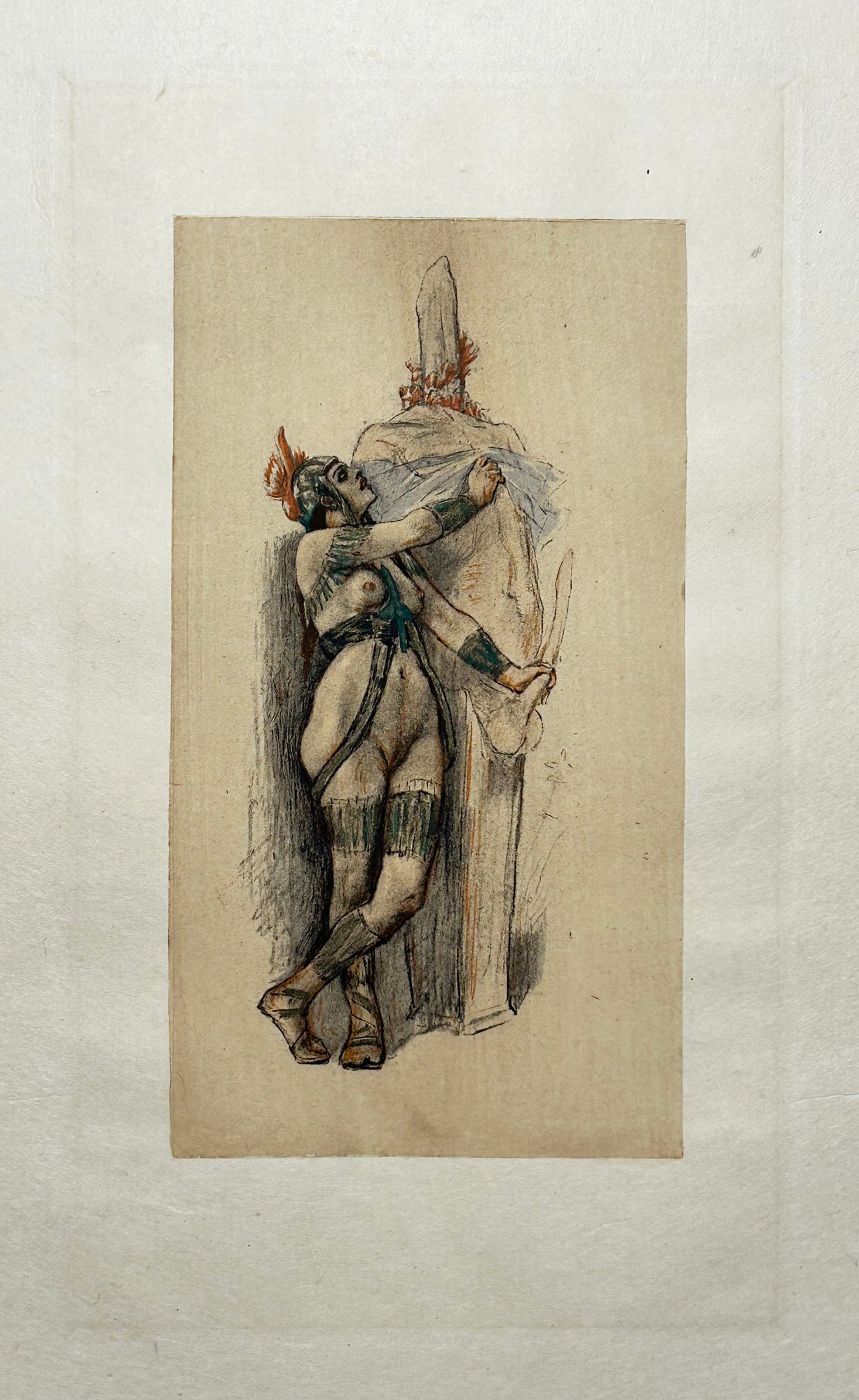 Félicien ROPS - Prêtresse antique. Héliogravure en couleurs.