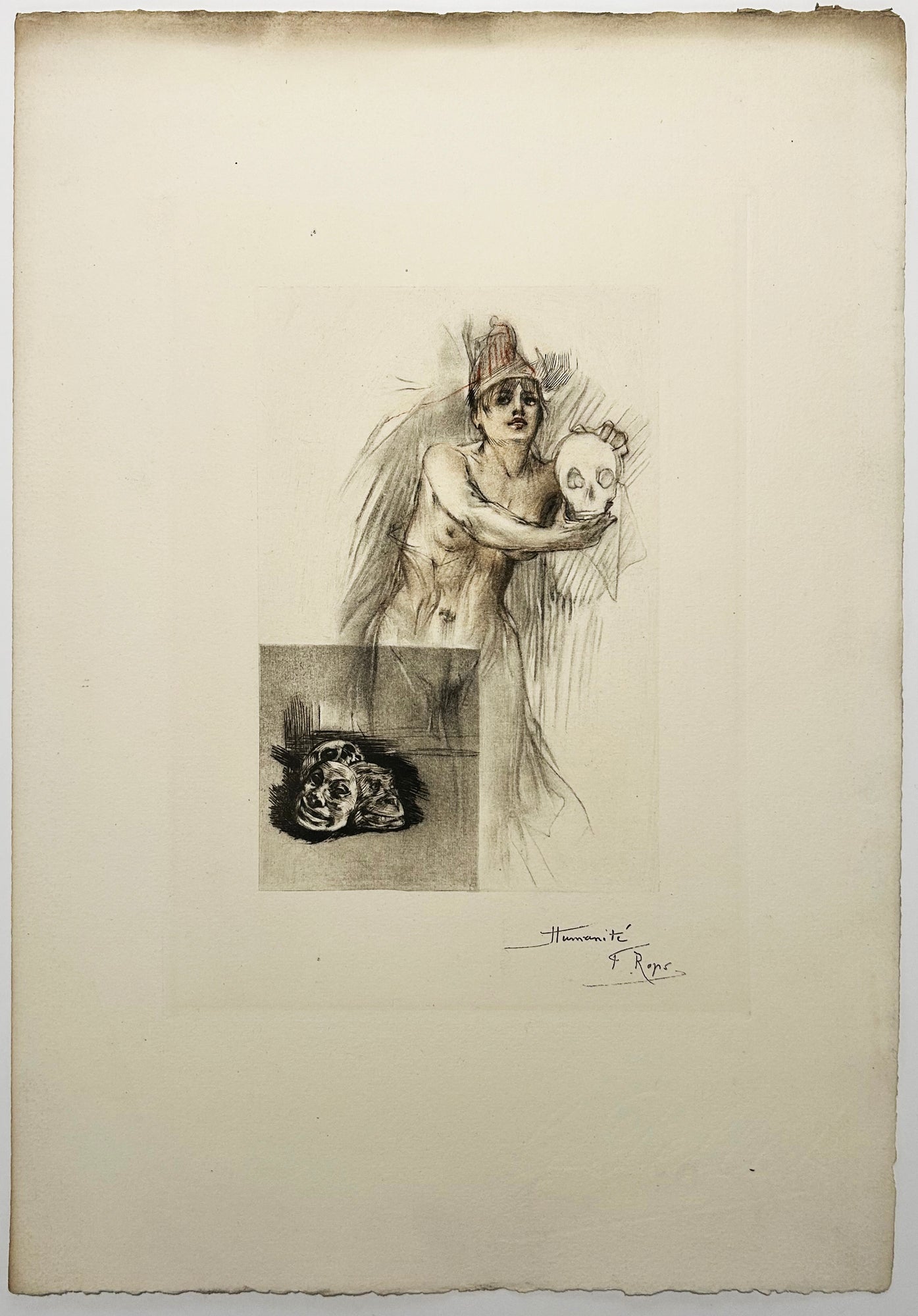 Félicien ROPS - Humanité. Héliogravure en couleurs. 