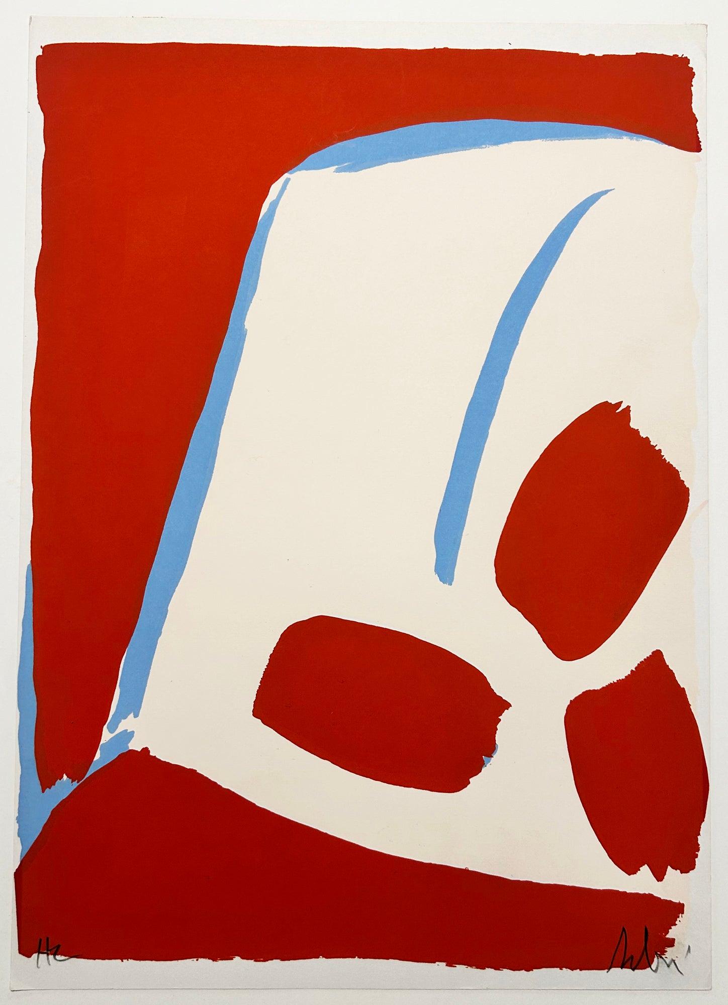 Olivier DEBRE - Visage.  c.1972. Lithographie en couleurs, signée. 