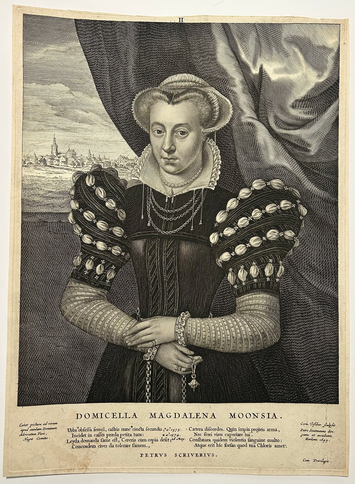 Cornelis VISSCHER - Portrait de Magdalena Moons (1541 † 1613).  1649. Gravure à l'eau-forte et au burin. 