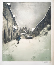 Charger l'image dans la galerie, Eugène DELÂTRE - Rozay-en-Brie. 1906. Gravure originale à l'eau-forte et aquatinte, imprimée en couleurs au repérage. 
