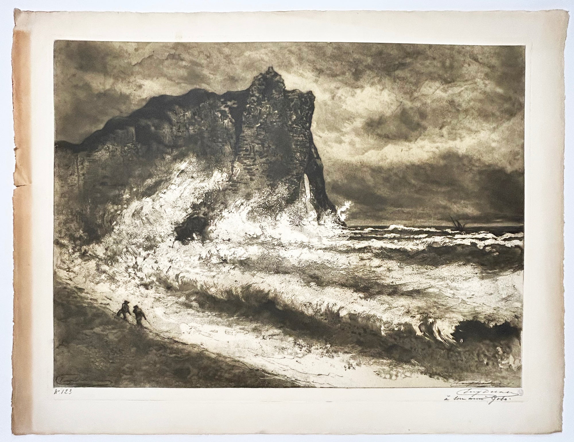 Coup de vent à Étretat. c.1898.