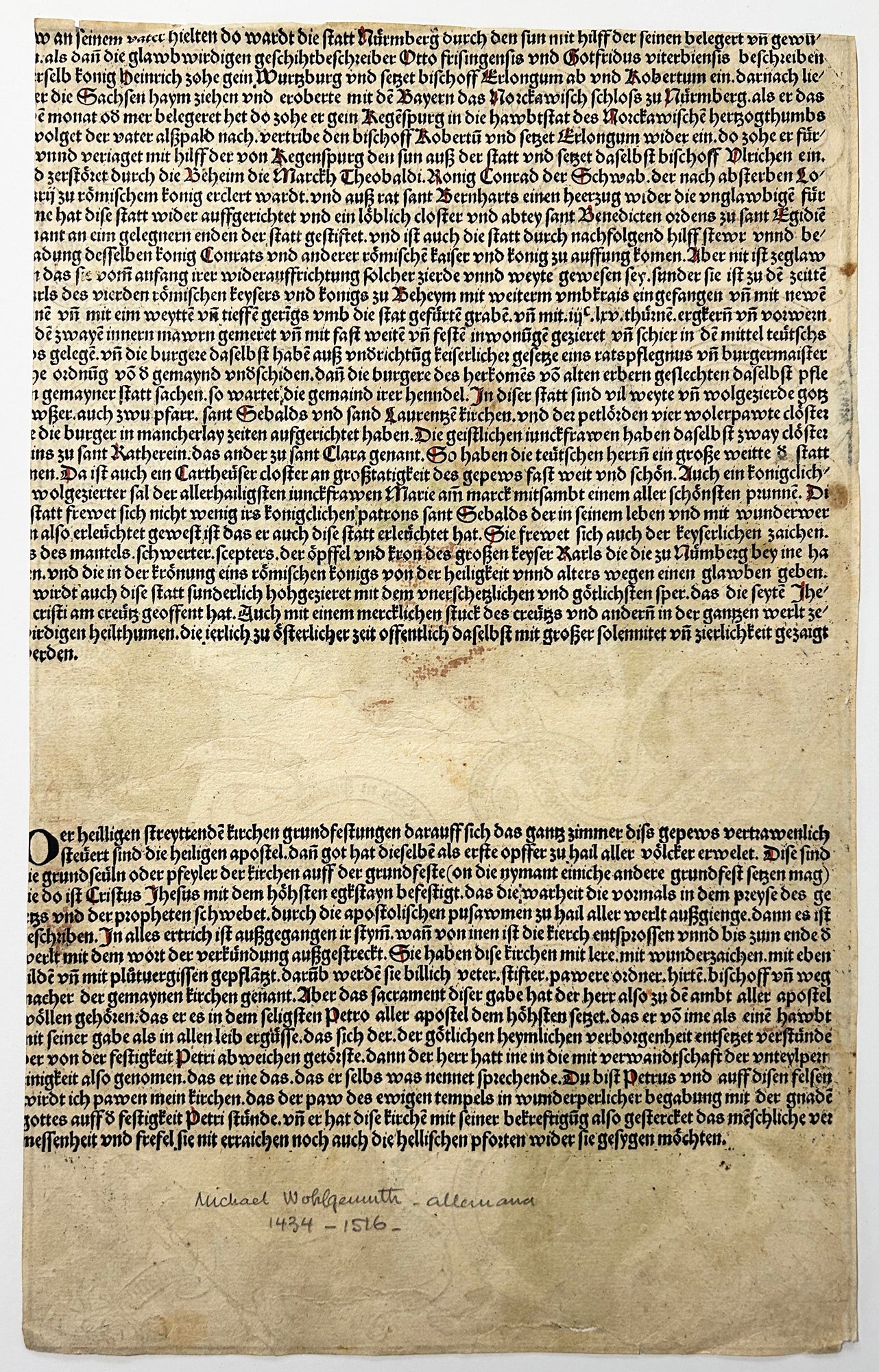 Sexta Etas Mudi. Data est mihi potestas in celo et in terra: Salvator. (Jésus-Christ entouré des douze apôtres).  1493.